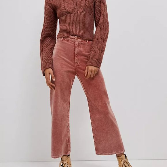Anthropologie Pants - Pilcro Ultra High-Rise Cropped Wide-Leg Corduroy Pants NEW